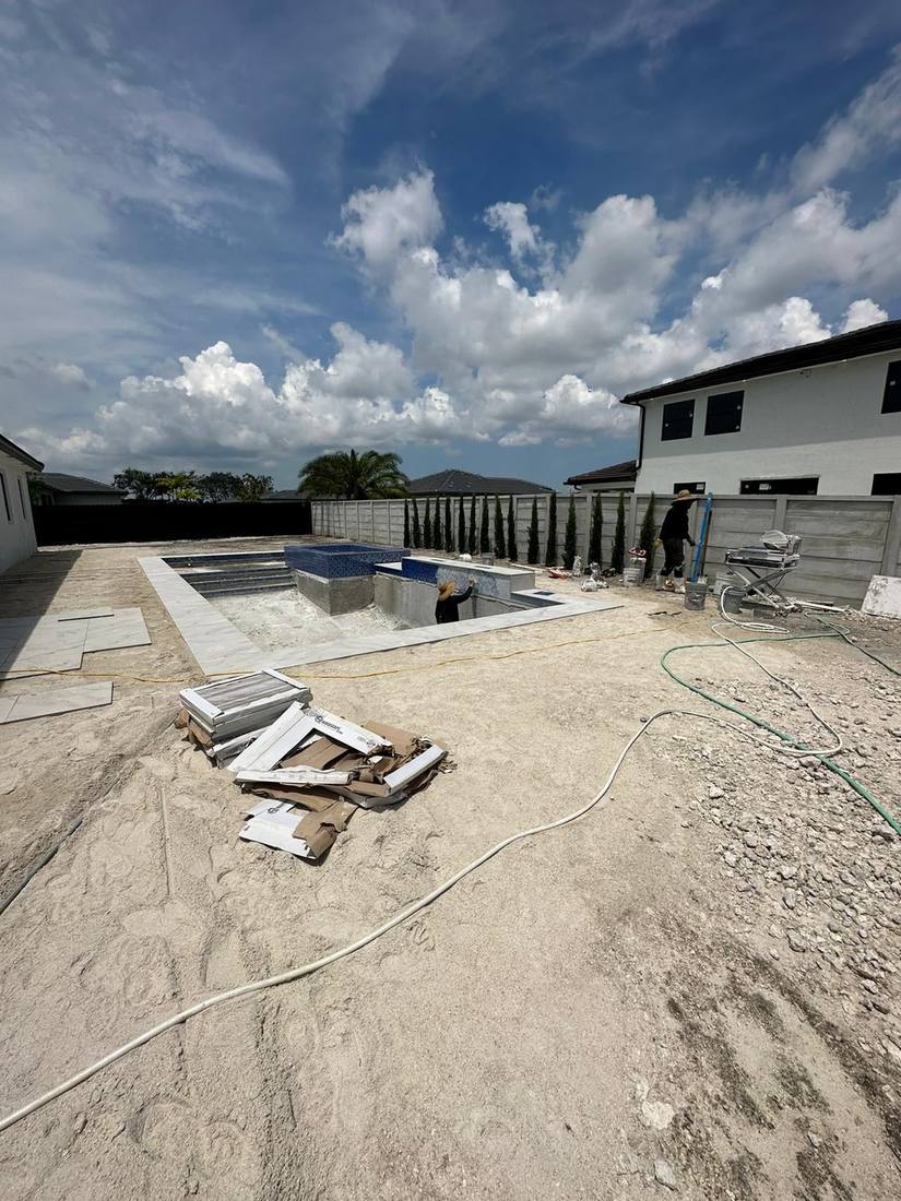 Pool under construction
